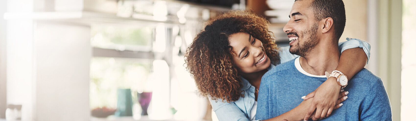 Young couple smiling together