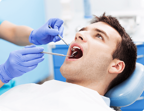 man at the dentist