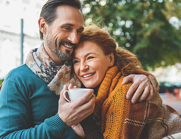 couple enjoying coffee together