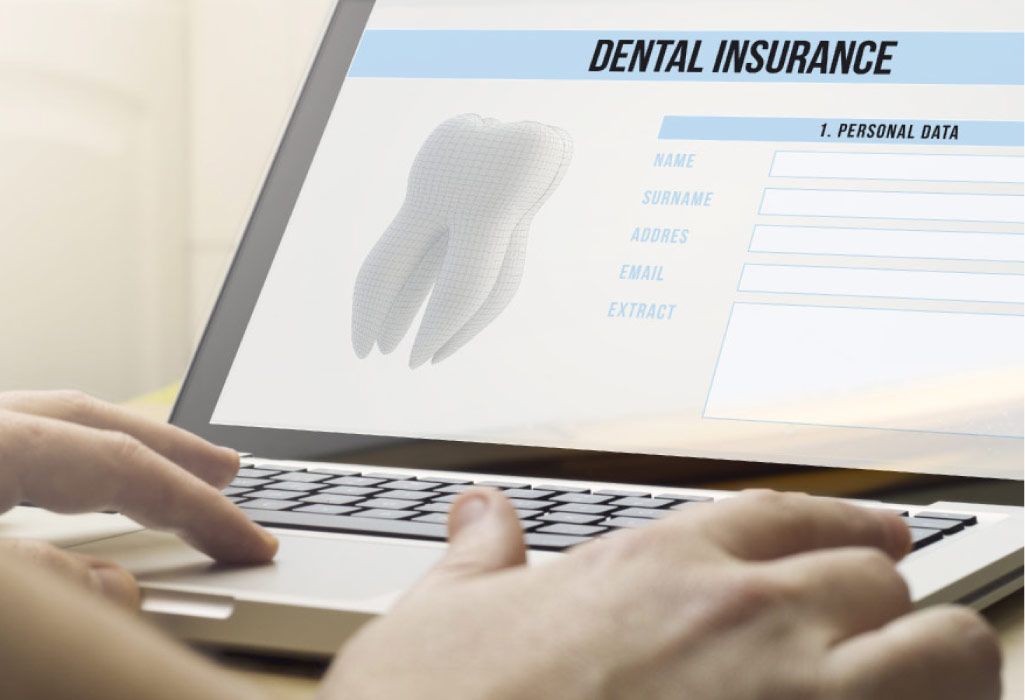 laptop computer screen showing dental insurance benefits