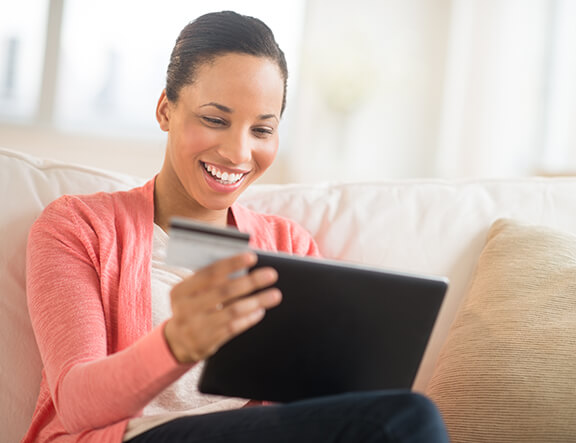 woman paying a bill