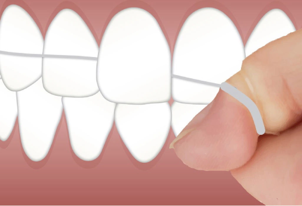 teeth flossing illustration