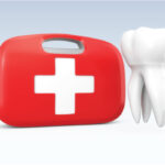 dental emergency kit next to a tooth